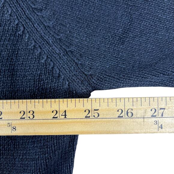 Vintage Coldwater Creek Cardigan L/XL Black Artisan Boho Knit Turquoise Buttons - Picture 11 of 14